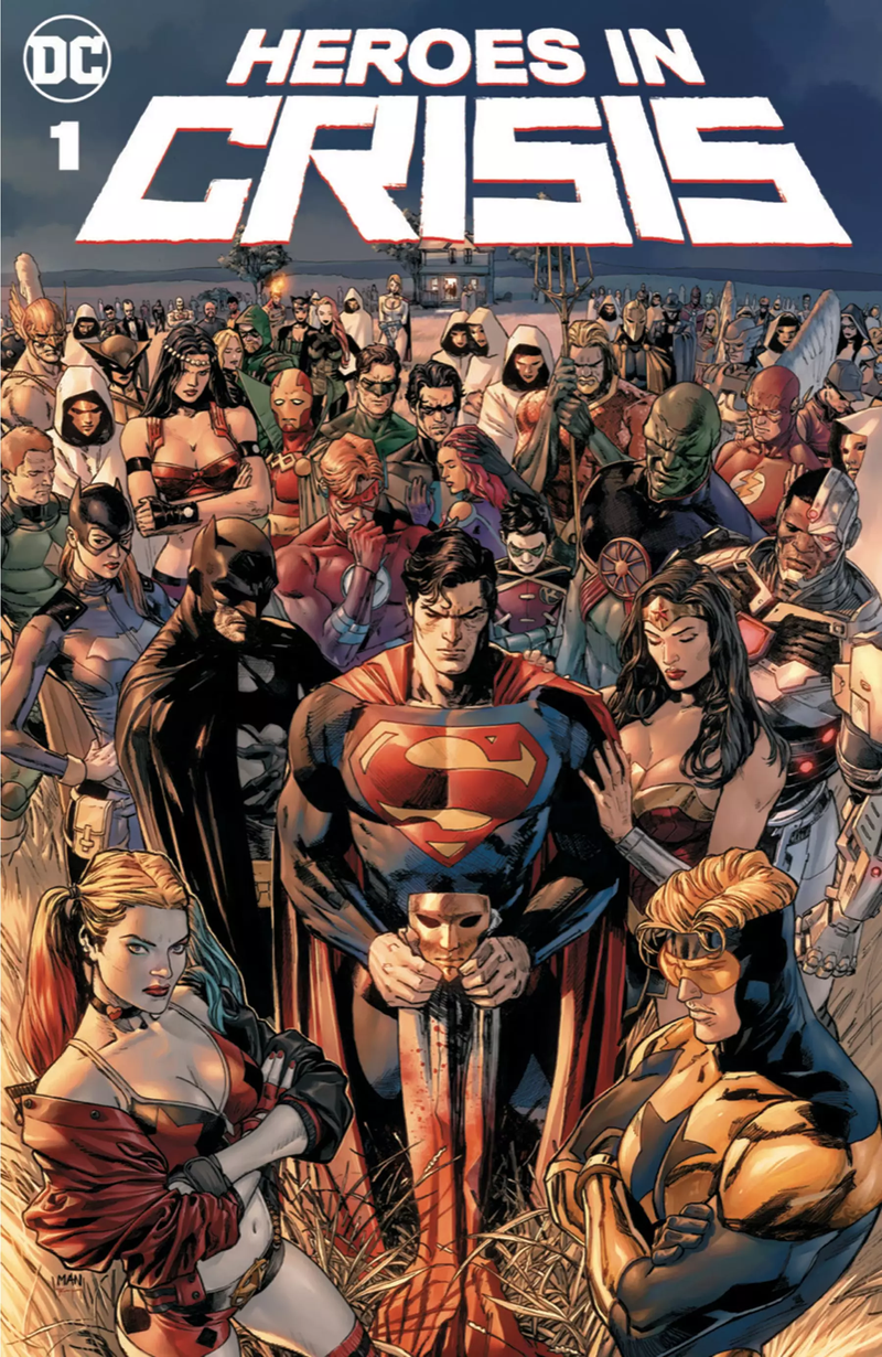 The cover of Heroes In Crisis #1.